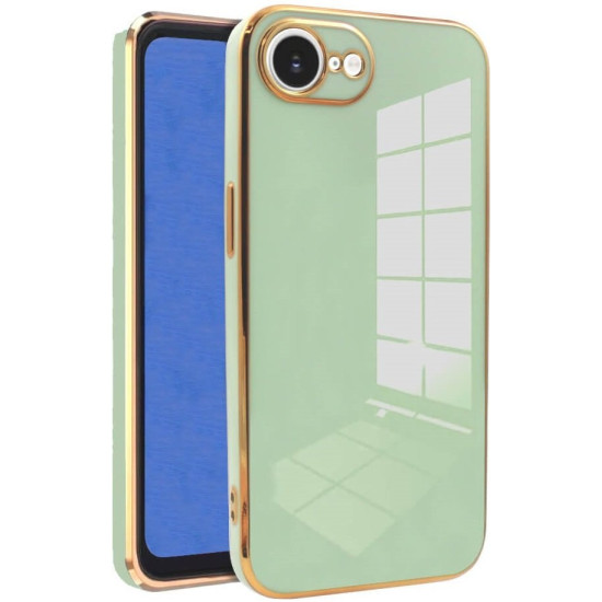 Θήκη iPhone 17e / 16e Bodycell Gold Plated Σιλικόνης - Mint Green (5206015081224)