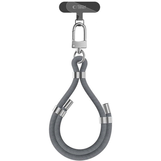 Λουράκι Χειρός Tech-Protect C4S Rope Wrist Strap Αποσπώμενο για Θήκες Κινητών / Smartphones - Grey / Silver (5906302371709)