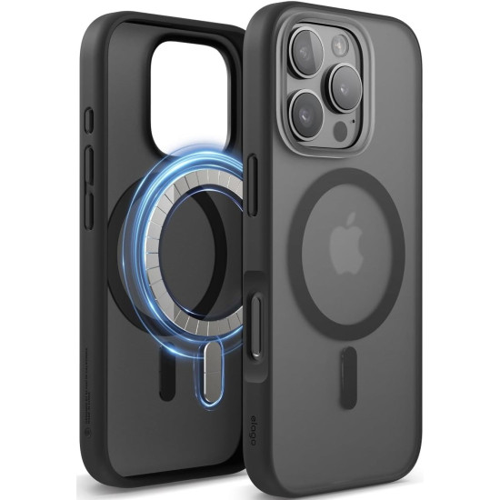 Θήκη iPhone 16 Pro Elago Magnetic Hybrid Ημιδιάφανη Σκληρή με MagSafe - Soft Feeling Dark Gray / Black (ES16MSHB63PRO-SFDGBK)