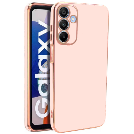 Θήκη Samsung Galaxy A15 Bodycell Gold Plated Σιλικόνης - Pink (5206015081316)