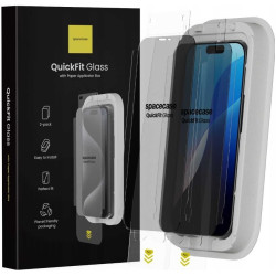 Tempered Glass iPhone 15 Pro Spacecase QuickFit Privacy Glass Αντιχαρακτικό Γυαλί Προστασίας Απορρήτου Οθόνης με Απλικατέρ QuickFit 2 Τεμάχια - Privacy (5905719118457)