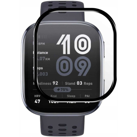 Hybrid Glass Amazfit Bip 6 Spacecase Smartwatch Αντιχαρακτικό Προστατευτικό Υβριδικό Οθόνης - Black (5905719119607)