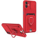 Θήκη Samsung Galaxy A06 Bodycell Multifunction με Λουράκι Λαιμού / Κάλυμμα Κάμερας / Ring Holder & Υποδοχή Κάρτας - Red (5206015081507)