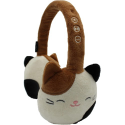 Bluetooth Ακουστικά Lazerbuilt Jazwares Original Squishmallows Λούτρινα Ασύρματα Κεφαλής για Παιδιά με Μικρόφωνο - Cam the Cat (HMSQM-BT-CAM)