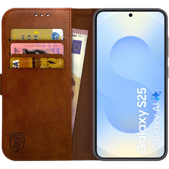Θήκη Samsung Galaxy S25 Rosso Element PU Πορτοφόλι - Brown (8719246463099)