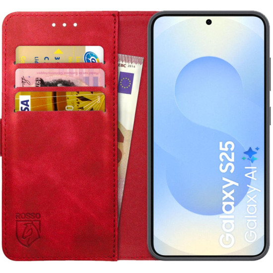Θήκη Samsung Galaxy S25 Rosso Element PU Πορτοφόλι - Red (8719246463105)
