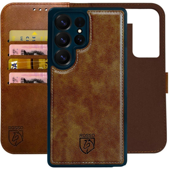 Θήκη Samsung Galaxy S25 Ultra Rosso Element 2 in 1 PU Πορτοφόλι - Brown (8719246463334)