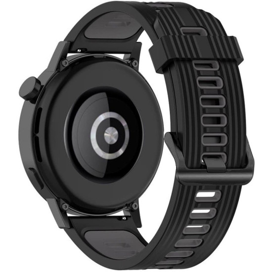 Λουράκι (22mm) Huawei Watch GT 2 46mm / GT 2 Pro / GT 3 Pro 46mm / Ultimate / Xiaomi Watch S1 / Xiaomi Redmi Watch 5 Active Techsuit Watchband W002 Σιλικόνης - Black (5949419024830)