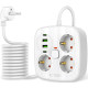 Πολύπριζο Tech-Protect PCS3X4 Power Strip με 3 x Υποδοχές AC 250V με Διακόπτη & Καλώδιο 200cm 2 x USB-A / 2 x Type-C 2.1A - White (5906302363421)