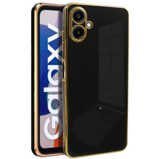 Θήκη Samsung Galaxy A06 Bodycell Gold Plated Σιλικόνης - Black (5206015081255)