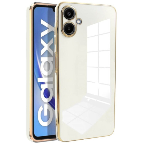 Θήκη Samsung Galaxy A06 Bodycell Gold Plated Σιλικόνης - White (5206015081286)