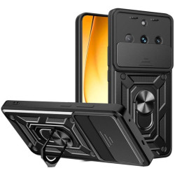 Θήκη Realme 11 Pro / 11 Pro Plus Bodycell Armor Slide Ανθεκτική με Κάλυμμα για την Κάμερα & Μεταλλικό Ring Holder - Black (5206015074677)