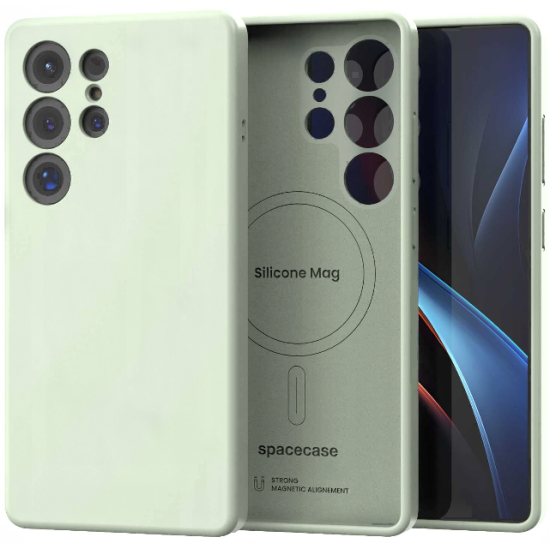 Θήκη Samsung Galaxy S25 Ultra Spacecase Silicone Magnetic Case Σιλικόνης με MagSafe - Mint (5905719118341)