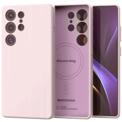 Θήκη Samsung Galaxy S25 Ultra Spacecase Silicone Magnetic Case Σιλικόνης με MagSafe - Light Purple (5905719114237)
