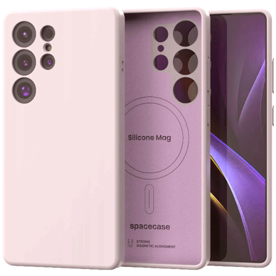 Θήκη Samsung Galaxy S25 Ultra Spacecase Silicone Magnetic Case Σιλικόνης με MagSafe - Light Purple (5905719114237)