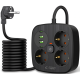 Πολύπριζο Tech-Protect PCS3X4 Power Strip με 3 x Υποδοχές AC 250V με Διακόπτη & Καλώδιο 200cm 2 x USB-A / 2 x Type-C 2.1A - Black (5906302363414)