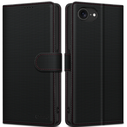 Θήκη iPhone 17e / 16e Tech-Protect Wallet RS Πορτοφόλι από Οικολογικό Δέρμα - Black / Red (5906302362622)