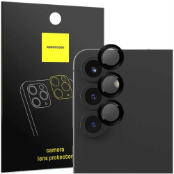 Tempered Glass Samsung Galaxy S25 Spacecase Camera Ring Αντιχαρακτικό Γυαλί Προστασίας για Φακό Κάμερας με Πλαίσιο Αλουμινίου - Black (5905719114756)