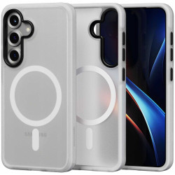 Θήκη Samsung Galaxy S25 Spacecase Hybrid Fusion Mag Ημιδιάφανη Σκληρή με MagSafe - Frost Clear (5905719114275)