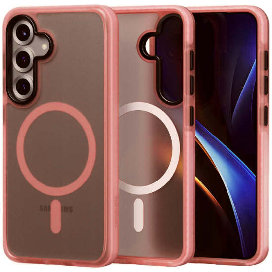 Θήκη Samsung Galaxy S25 Plus Spacecase Hybrid Fusion Mag Ημιδιάφανη Σκληρή με MagSafe - Pink (5905719114299)