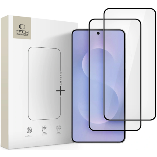 Tempered Glass Samsung Galaxy S25 Edge Tech-Protect Glass Fit+ Full Face Αντιχαρακτικό Γυαλί Προστασίας Οθόνης 2 Τεμάχια - Black (5906302368198)
