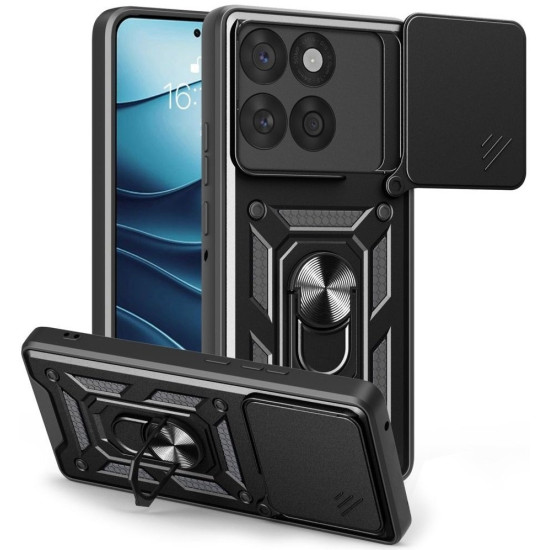 Θήκη Motorola Edge 60 / Edge 60 Fusion Tech-Protect Camshield Pro Ανθεκτική με Κάλυμμα για την Κάμερα & Ring Holder - Black (5906302363841)