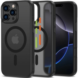 Θήκη iPhone 16 Pro Max Tech-Protect MagMat XT 3-Set Ημιδιάφανη με MagSafe & 3 Εναλλάξιμα Καλύμματα Κουμπιών - Matte Black (5906302368143)