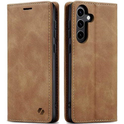 Θήκη Samsung Galaxy S25 Spacecase Wallet Πορτοφόλι - Light Brown (5905719114626)