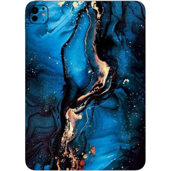 Αυτοκόλλητο Skin Προστασίας Πλάτης iPad Mini 7 2024 Gams Premium Vinyl Skin Back Plate - Blue Gold Marble (GAMS-VNL-SKIN-BLGM-001-064)