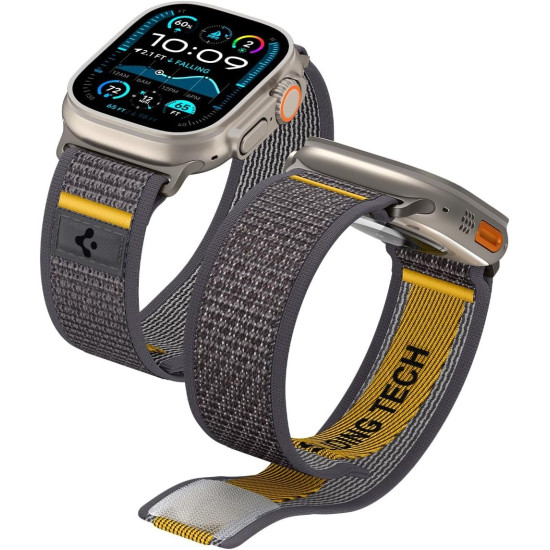 Λουράκι Apple Watch Ultra/SE/11/10/9/8/7/6/5/4 (49/46/45/44mm) Spigen Athlex Air Υφασμάτινο - Active Grey (AMP09034)