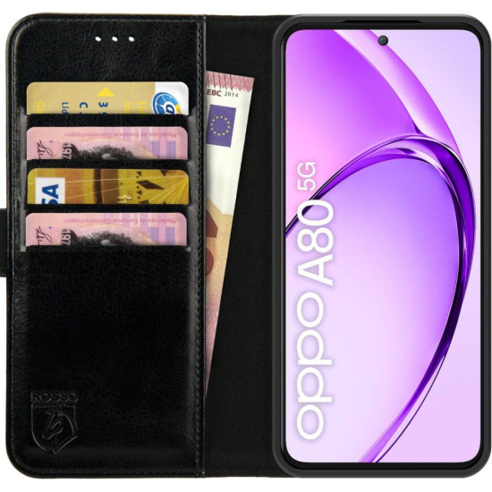 Θήκη Oppo A80 Rosso Element PU Πορτοφόλι - Black (8719246472206)