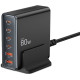 Φορτιστής Tech-Protect DC80W GaN Επιτραπέζιος με Βάση / Καλώδιο Τροφοδοσίας 150cm & 2 x USB-A / 4 x Type-C 80W - Black (5906302375448)