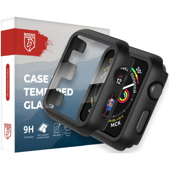 Θήκη Apple Watch 11/ 10 42mm Rosso με Tempered Glass - Black (8719246461194)