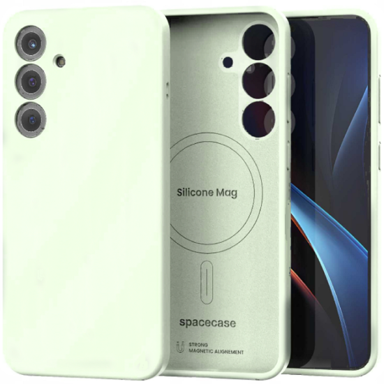 Θήκη Samsung Galaxy S25 Spacecase Silicone Magnetic Case Σιλικόνης με MagSafe - Mint (5905719114183)
