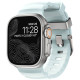 Λουράκι Apple Watch Ultra/SE/11/10/9/8/7/6/5/4 (49/46/45/44mm) Nomad Rocky Point Band Glow in the Dark Φωσφορίζον Αδιάβροχο FKM & Τιτάνιο - Icy Blue Glow / Natural Titanium Hardware (NM014452858)