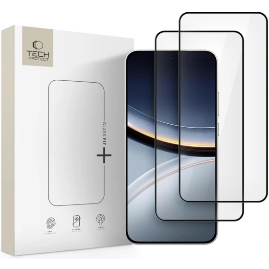 Tempered Glass Xiaomi Poco F7 Tech-Protect Glass Fit+ Full Face Αντιχαρακτικό Γυαλί Προστασίας Οθόνης 2 Τεμάχια - Black (5906302330737)