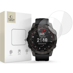 Tempered Glass Garmin Fenix 7 / 7 Pro 47mm Tech-Protect Glass Fit+ Αντιχαρακτικό Γυαλί Προστασίας Οθόνης 2 Τεμάχια - Clear (5906302318582)