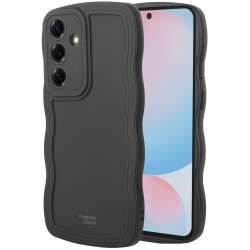 Θήκη Samsung Galaxy S24 FE HappyCase Wavy Σιλικόνης - Black (8719246478185)