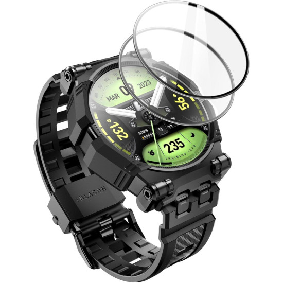 Θήκη & Tempered Glass Samsung Galaxy Watch 6 / 5 / 4 44mm Supcase i-Blason Armorbox Ανθεκτική Unibody με 2 x Αντιχαρακτικά Γυαλία Προστασίας - Black (843439138322)