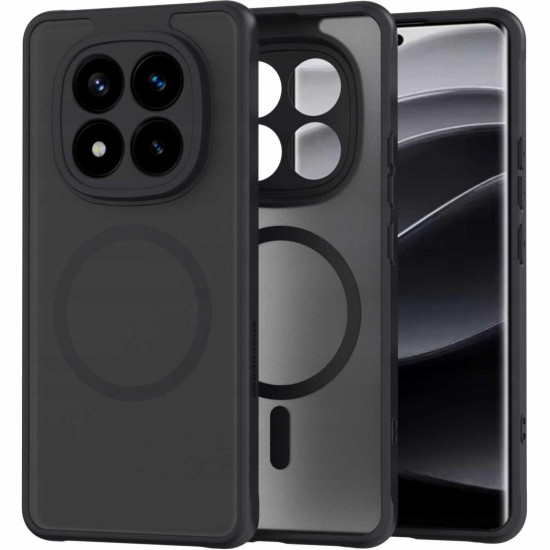 Θήκη Xiaomi Redmi Note 14 Pro Plus 5G Spacecase Hybrid MagSafe Σκληρή Ημιδιάφανη με MagSafe - Black (5905719117665)