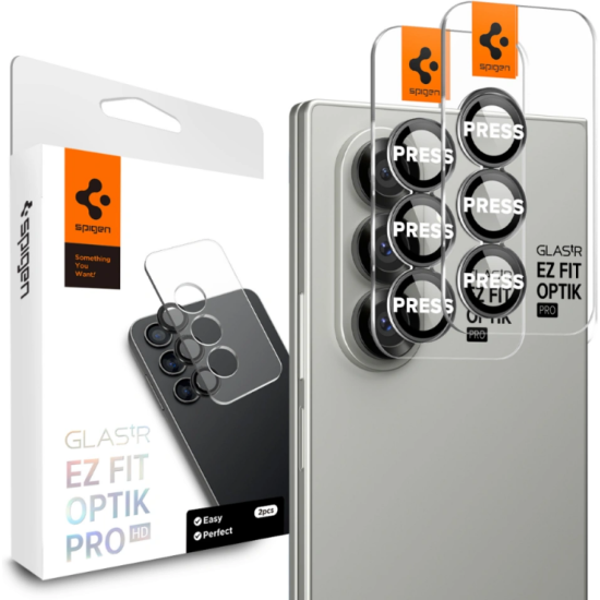 Tempered Glass Samsung Galaxy Z Fold7 Spigen GLAS.tR EZ Fit OPTIK Pro HD Camera Lens Protector Αντιχαρακτικό Γυαλί Προστασίας για Φακό Κάμερας 2 Τεμάχια - Black (AGL09581)