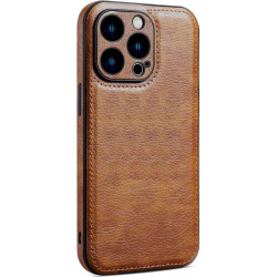 Θήκη iPhone 14 Pro Bodycell Prestige Backcover με Πλαίσιο Κάμερας - Brown (5206015068331)