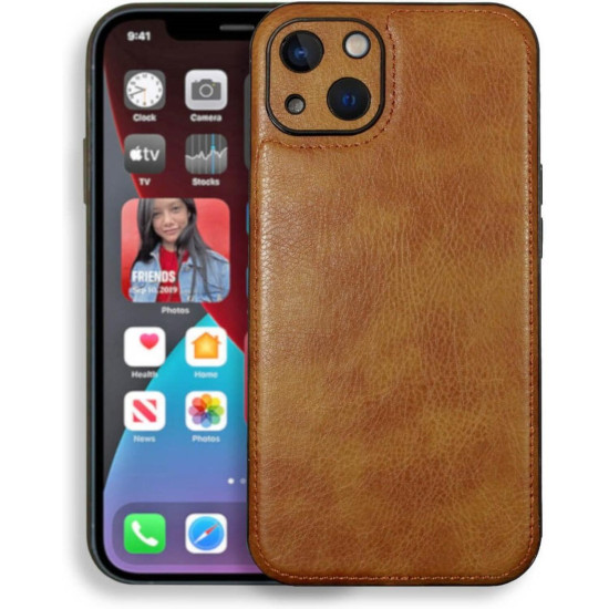 Θήκη iPhone 14 Bodycell Prestige Backcover με Πλαίσιο Κάμερας - Brown (5206015068256)