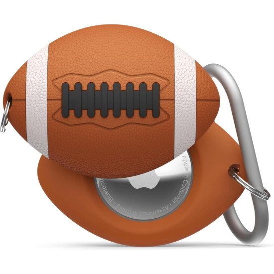 Θήκη AirTag 2 / 1 Elago Ball Series Rugby Case Premium Σιλικόνης με Μπρελόκ - Rugby (EAT2-BALL-RUGBY)