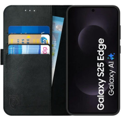 Θήκη Samsung Galaxy S25 Edge Rosso Deluxe Δερμάτινο Πορτοφόλι - Black (8719246476266)
