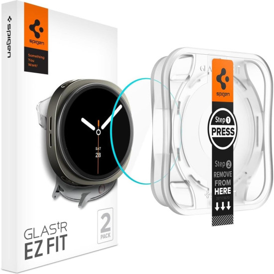 Tempered Glass Samsung Galaxy Watch 8 44mm Spigen GLAS.tR EZ Fit Αντιχαρακτικό Γυαλί Προστασίας Οθόνης 2 Τεμάχια - Clear (AGL09876)