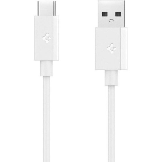 Καλώδιο USB-A Spigen Essential EB6020AC Φόρτισης & Μεταφοράς Δεδομένων σε Type-C 200cm 60W - White (ACA08716)
