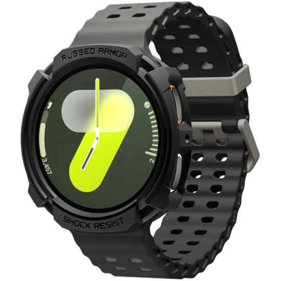 Θήκη Samsung Galaxy Watch 8 44mm Spigen Rugged Armor Ανθεκτική Σιλικόνης - Matte Black (ACS10006)