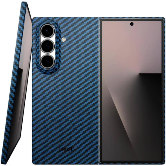 Θήκη Samsung Galaxy Z Fold7 Nekit Fiber Σκληρή με MagSafe Aramid Fiber 1mm 1500D Kevlar - Blue (8719246494574)