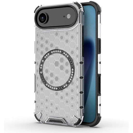 Θήκη iPhone Air Techsuit HoneyComb Shield Σκληρή Ημιδιάφανη με MagSafe - White (5949419290204)